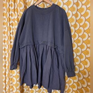 Free People Gray Eleanor Tunic Sweatshirt